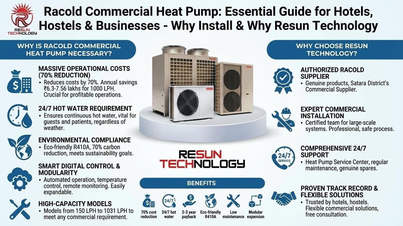 Racold Commercial Heat Pump: Essential Guide for Hotels, Hostels & Businesses - Why Install & Why Resun Technology