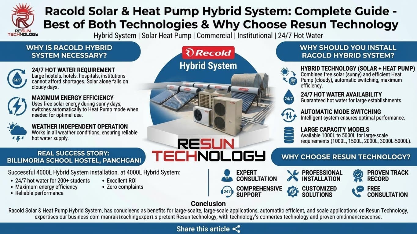 Racold Solar & Heat Pump Hybrid System: Complete Guide - Best of Both Technologies & Why Choose Resun Technology
