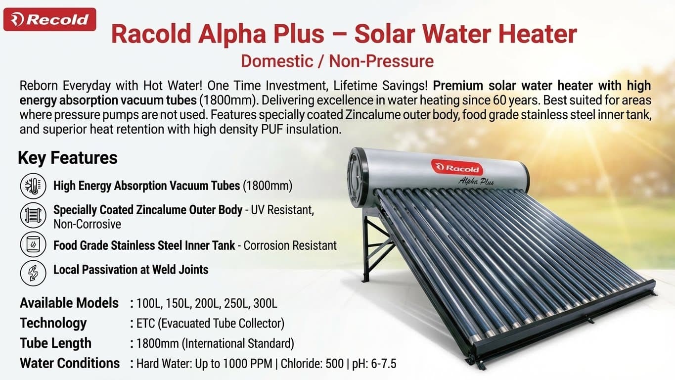 Racold residential solar water heater