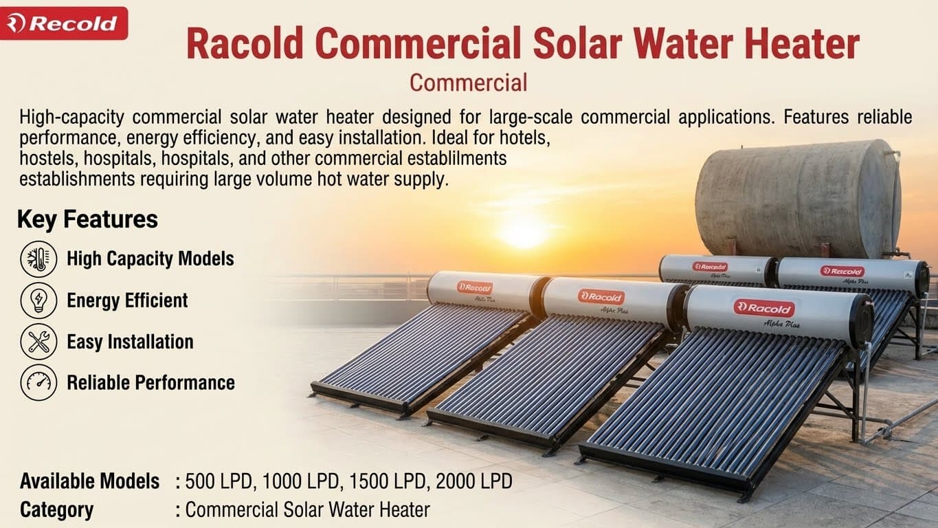 Racold commercial solar water heating system